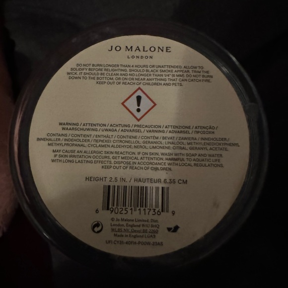 Jo Malone London empty special edition red roses candle jar w/lid - Picture 5 of 7